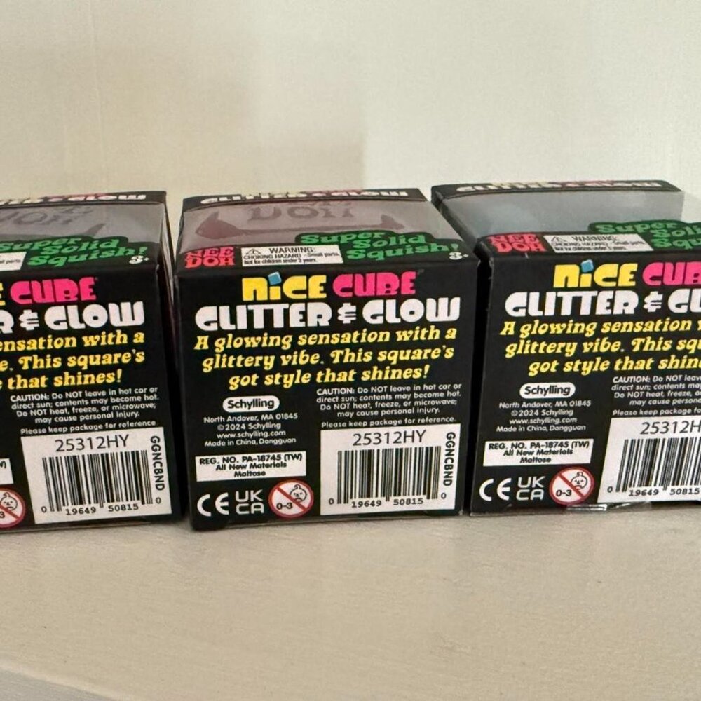 SET OF 3 NeeDoh Glitter and Glow Nice Cube - Picture 3 of 4